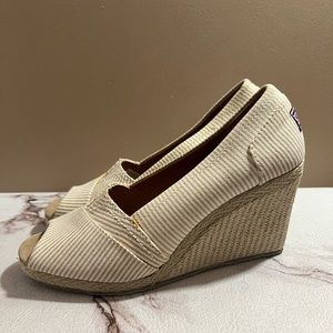 Bobs By Skechers Espadrilles Fabric Shoes Women’s SZ 10 Wedge Open Toe.